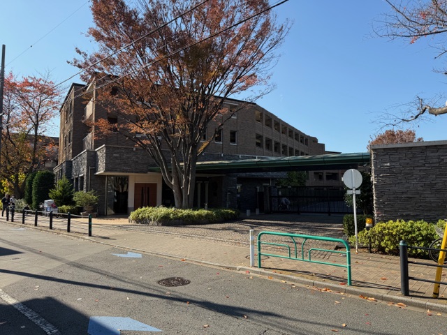 前面道路からマンションを撮影